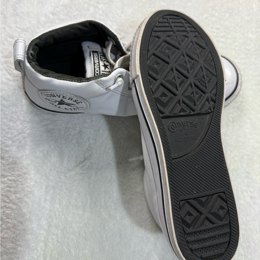Converse White Canvas Sneakers with Rubber Sole - Picture 6 of 8